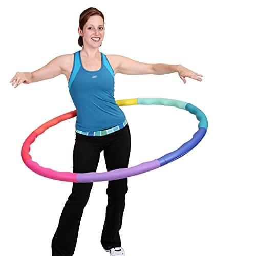 Weighted Hula Hoop, ACU Hoop 4M – 4 lb Medium, Weight Loss Fitness Workout Sports Hoop with ridges. (Rainbow Colors)